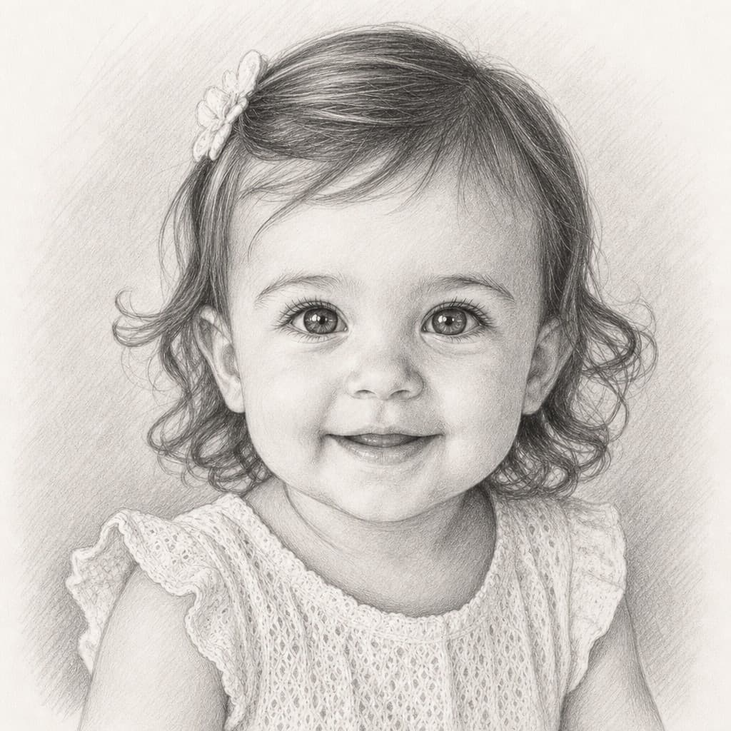 Pencil Sketch Baby Generator sample — AI-generated