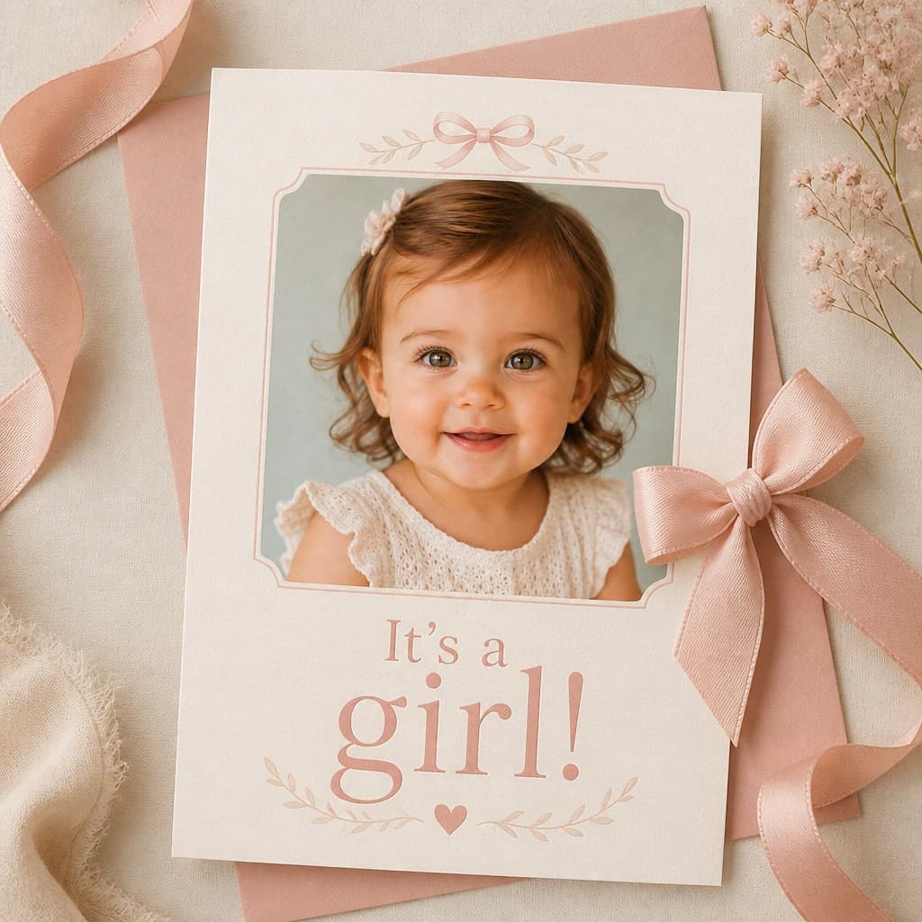 Gender Reveal Card Maker sample — AI-generated