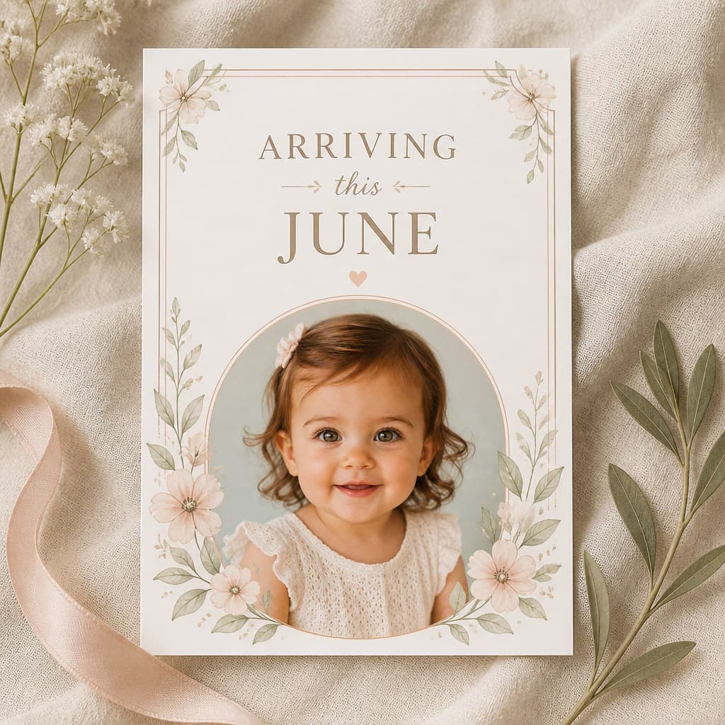 Pregnancy Announcement Card sample — AI-generated
